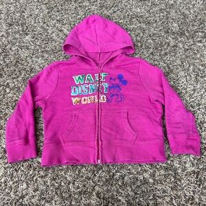 Disney Kids Pink Hoodie with Metallic Walt Disney World and Micky Design XXS